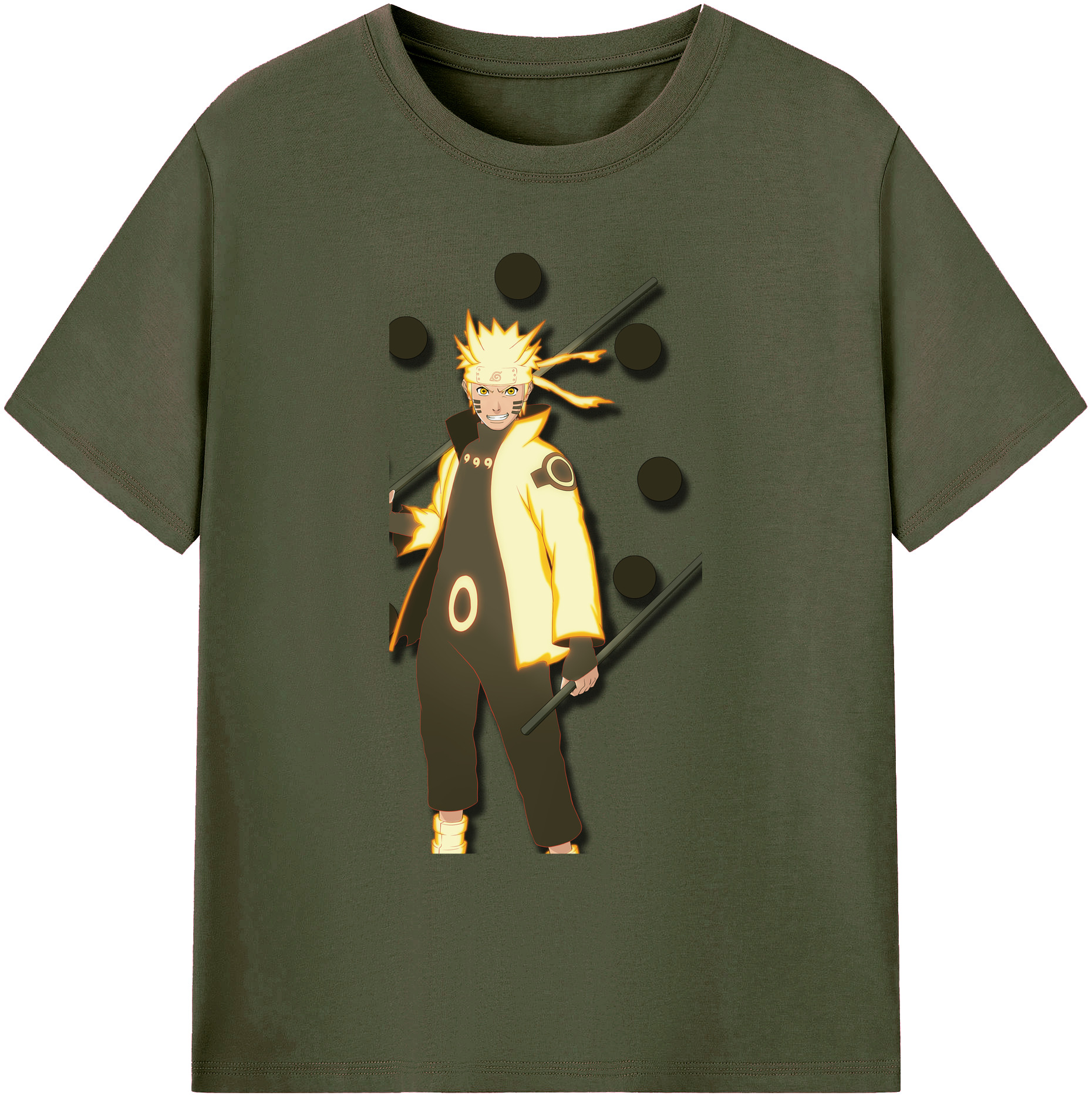 （画像用） NARUTO -ナルト- うずまき ナルト Uzumaki Naruto 綿100％ メンズ半袖Tシャツ｜肌触りやわらか＆通気性